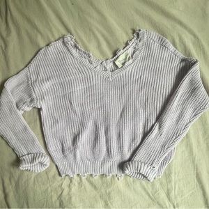 Jessica Simpson brand knit V-neck cropped sweater size S